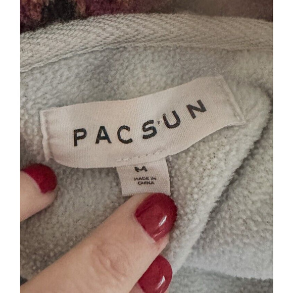 PACSUN Southwestern Aztec Fleece 1/4 Zip Jacket Coat Men's M - Picture 4 of 5